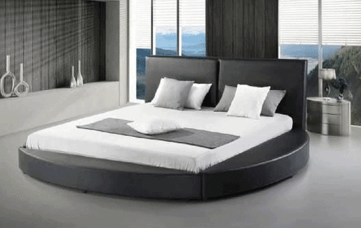 meilleur lit rond design en cuir